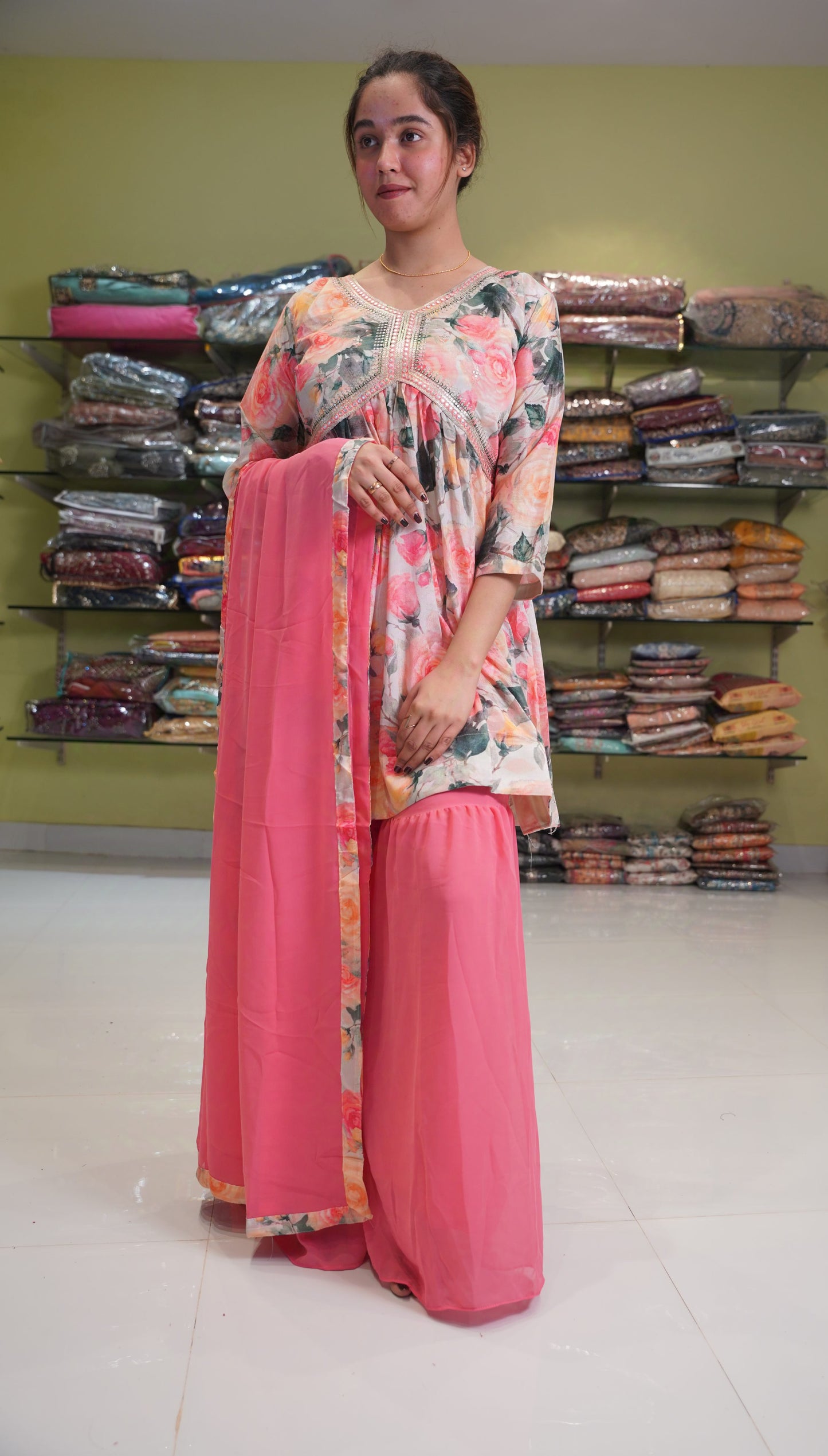 Alia cut top with gharara pants