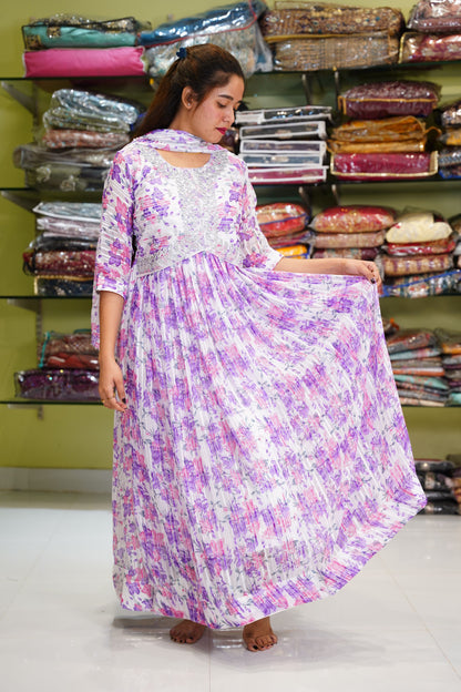 Floral Alia cut gown